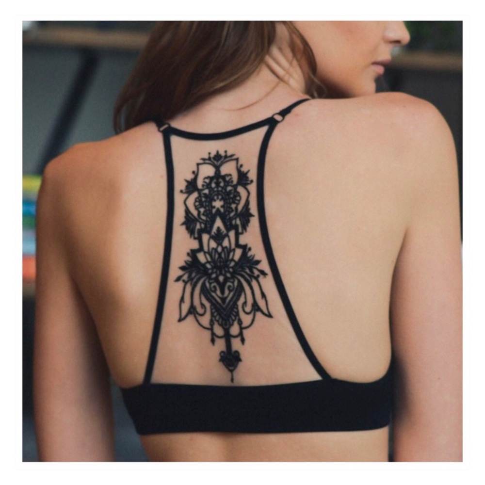 Tattoo Mesh Racerback Bralette, Festival Bralette - Picture 3 of 4